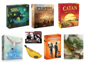 Compilation of a variety of board game boxes.